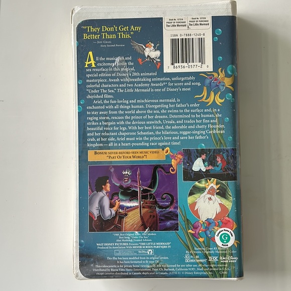 Disney’s The Little Mermaid VHS - Picture 2 of 3